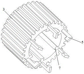 Big gear ring connecting structure of barium sulfate raw material calcining furnace