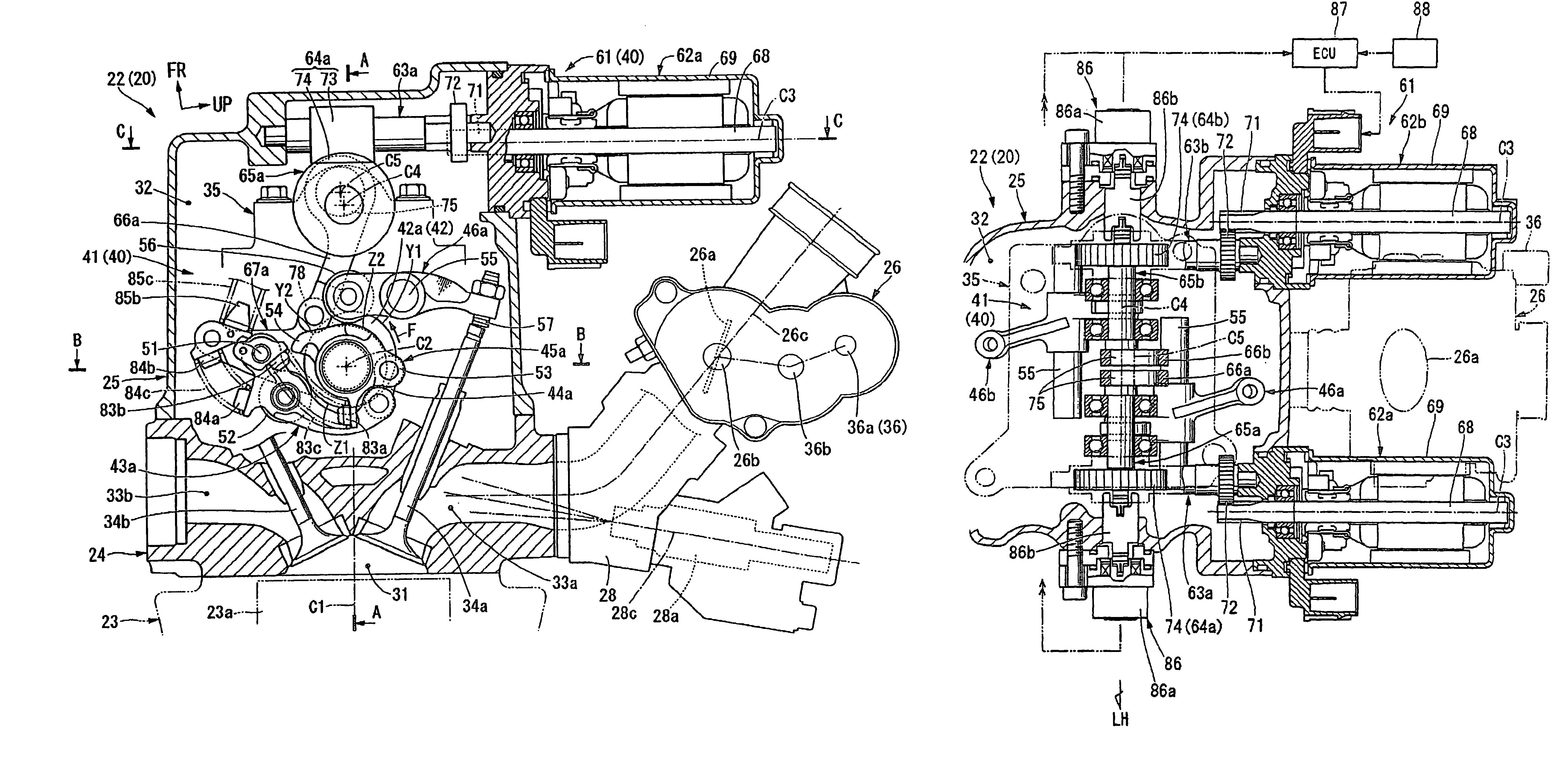 Internal combustion engine having variable valve operating device