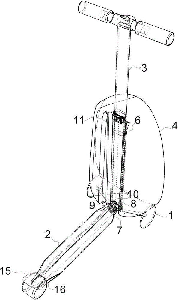 Folding self-walking bag