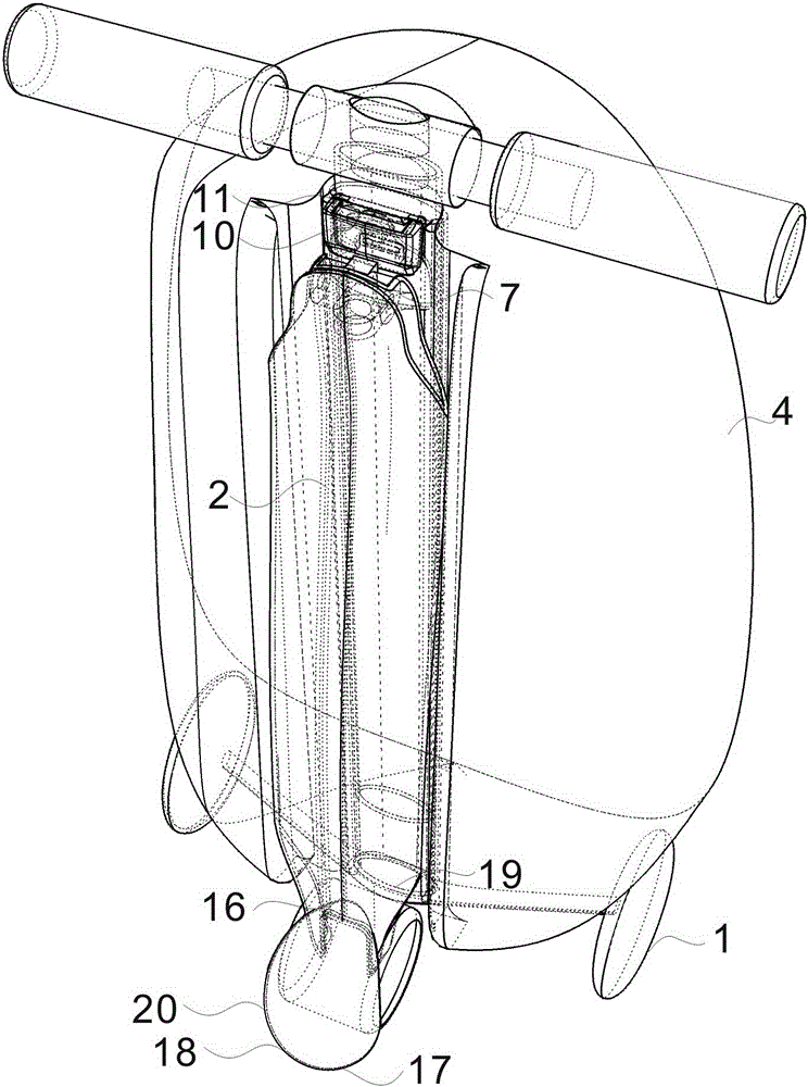 Folding self-walking bag