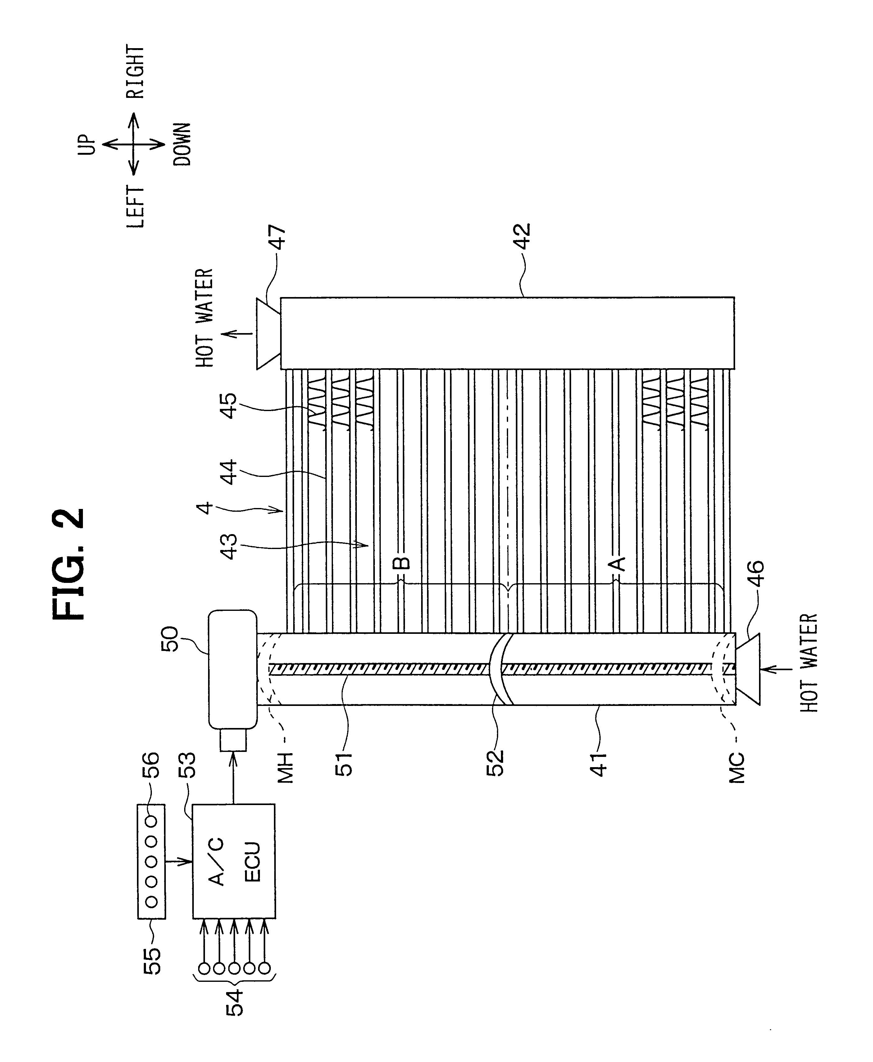 Vehicle air conditioner with flow area adjustment of fluid in heating heat exchanger