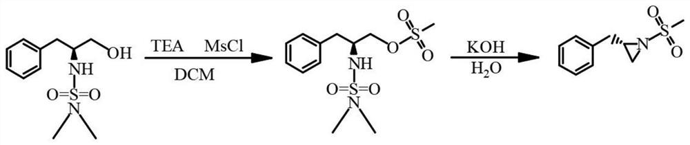 One-pot production process of chiral sulfonyl cyclopropylamine derivative