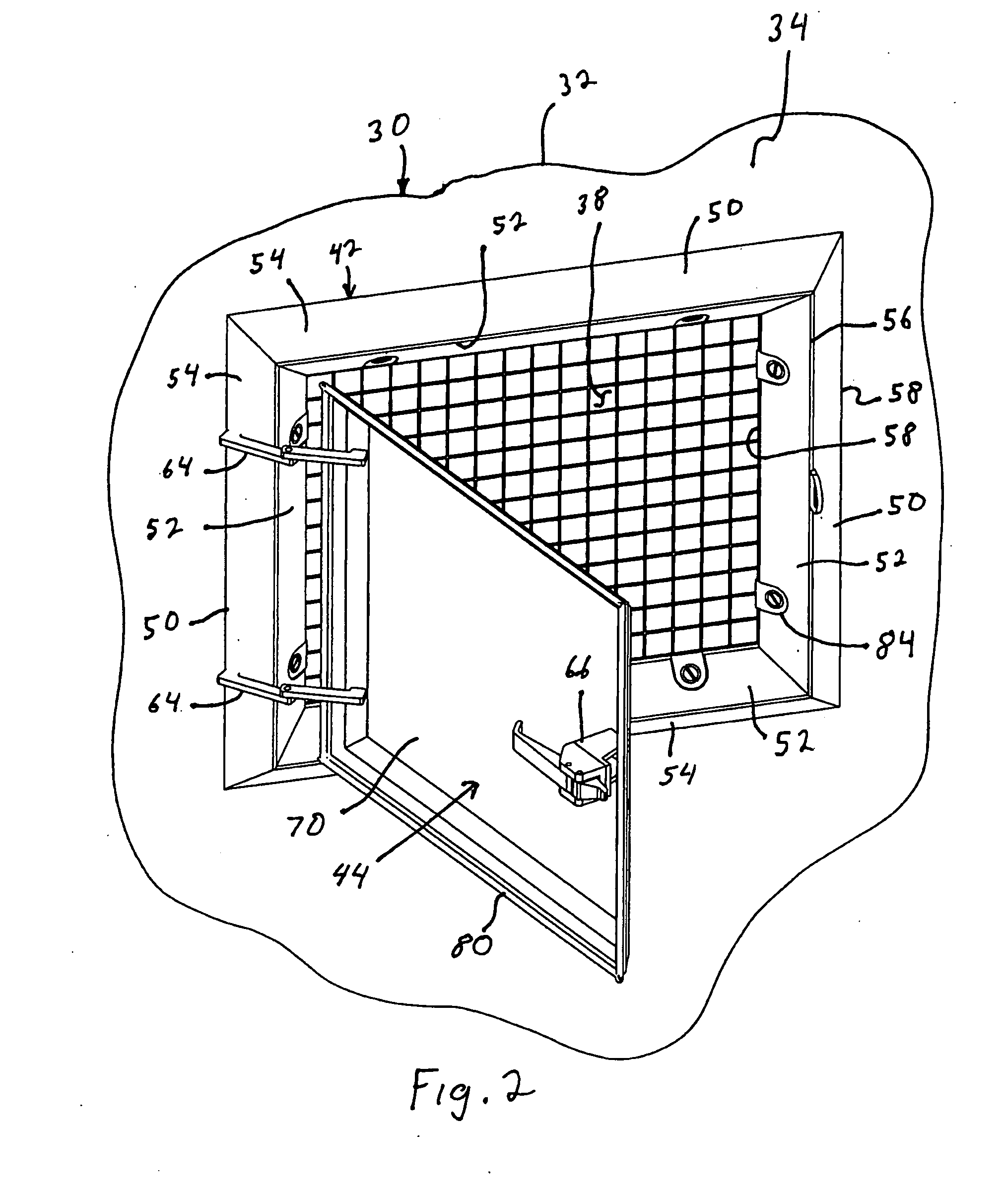 Dust Buildup Resistant Access Door and Door Frame of a Bulk Material Handling System