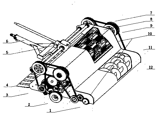 Earthing-type straw smashing and field-returning machine