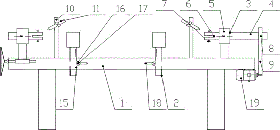 A welding manufacturing device for tie rod structural parts