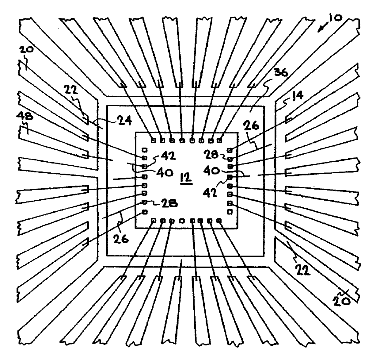 Semiconductor chip encapsulation structure and encapsulation method