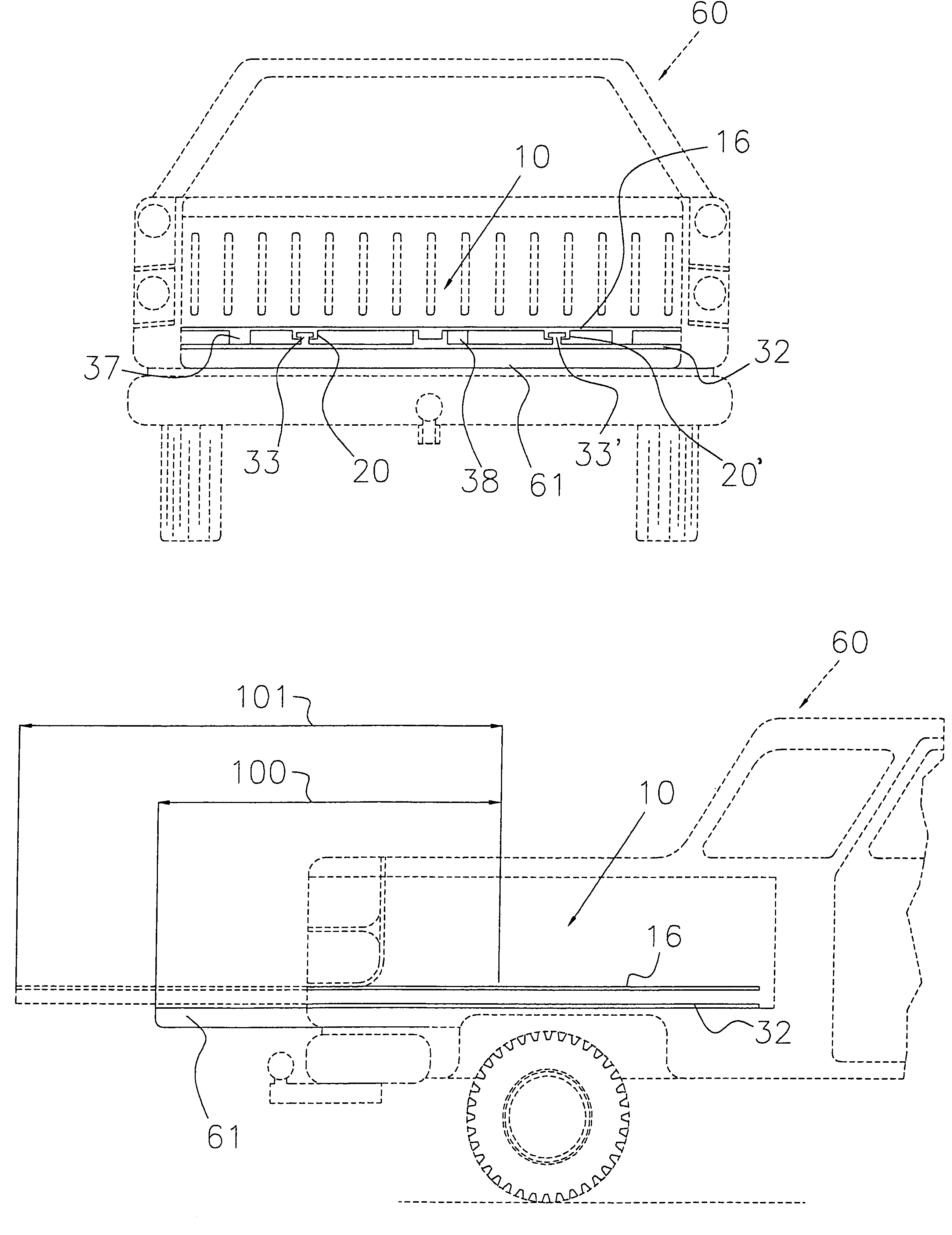 Vehicle sliding floor extension