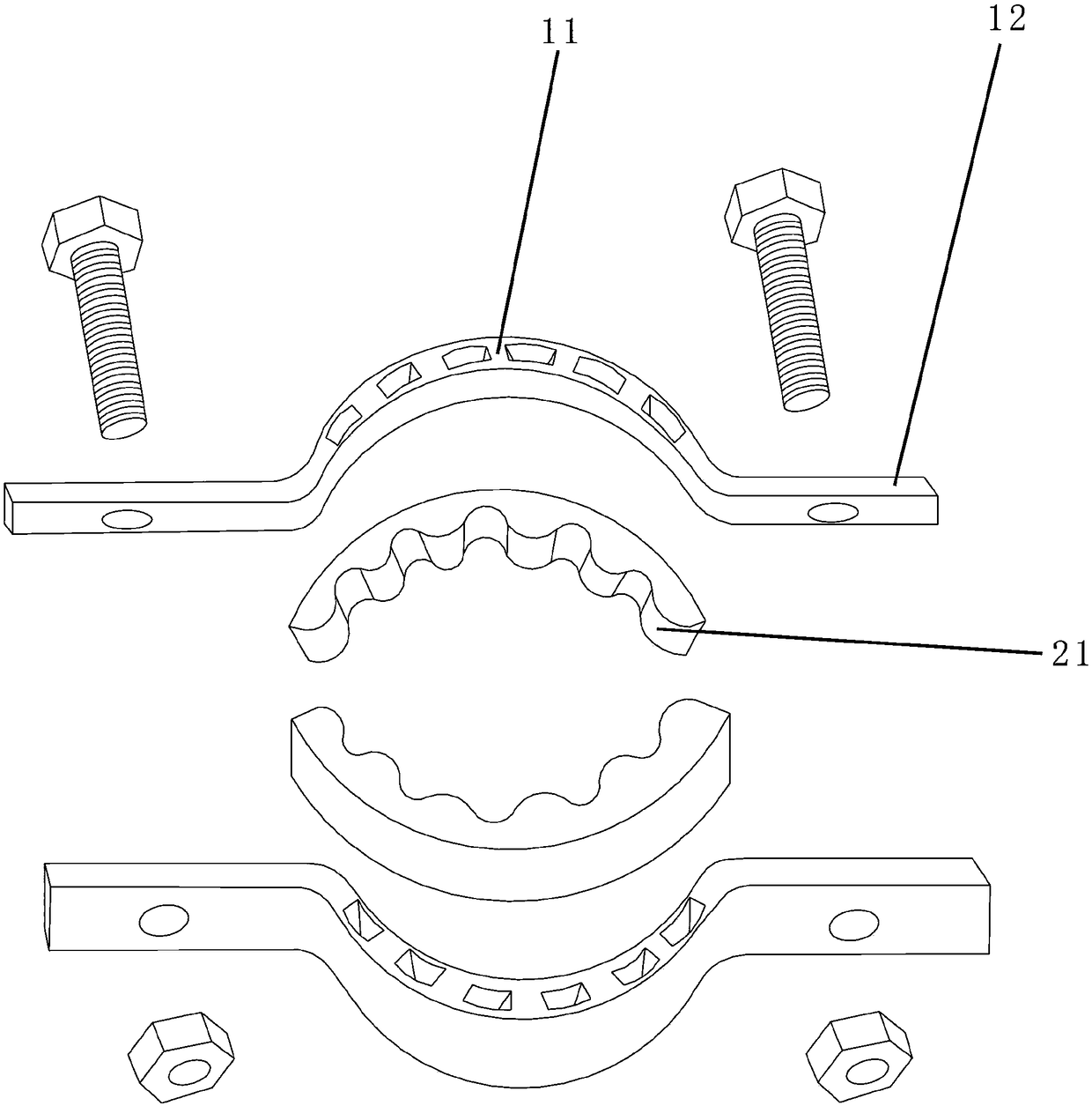 Light shockproof tube clamp