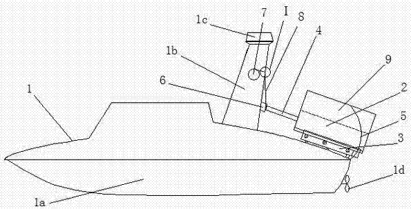 Underwater robot automatic recovery device based on unmanned ship platform and working method thereof