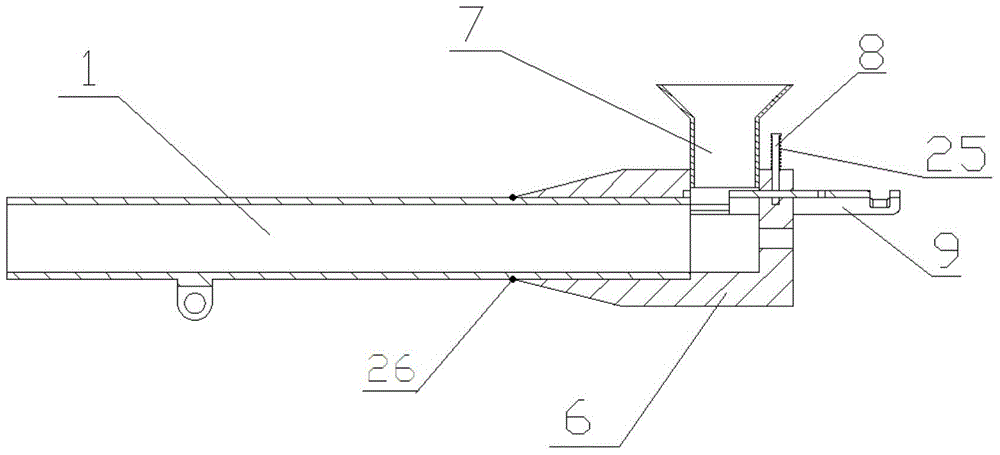 Device for using high pressure gas to drive bullet to remove rotary kiln outlet slag