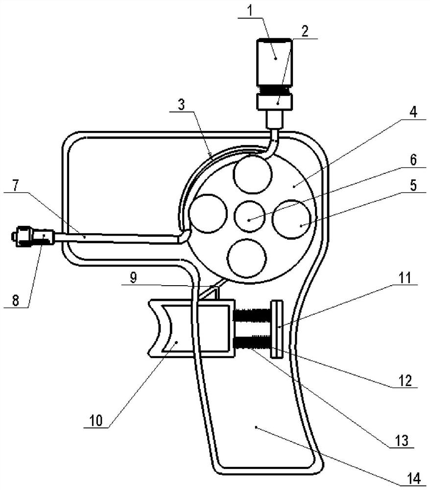 Handheld liquid quantitative distribution device