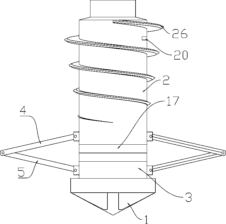 Underwater thick powder fine sand layer pore-forming expanding and stirring device and pore-forming method using same