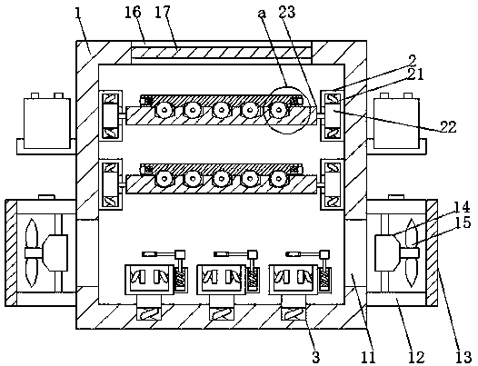 Needle tube and infusion bottle transporting and drying device and using method thereof