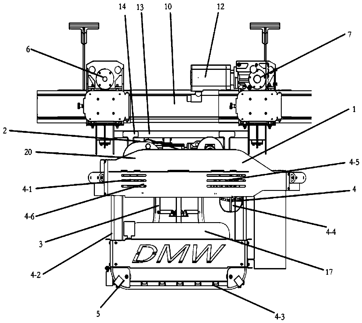 A kind of conveying trolley and ems conveying system