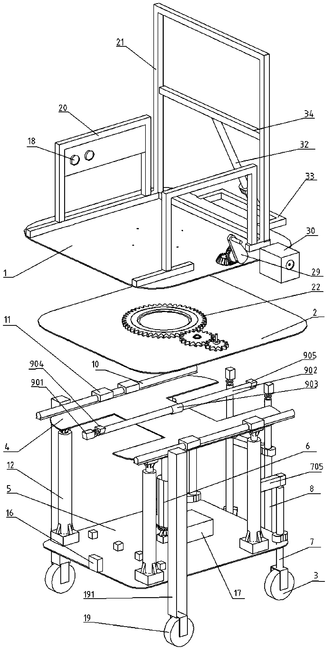 Multifunctional convenience wheelchair for ascending and descending stairs