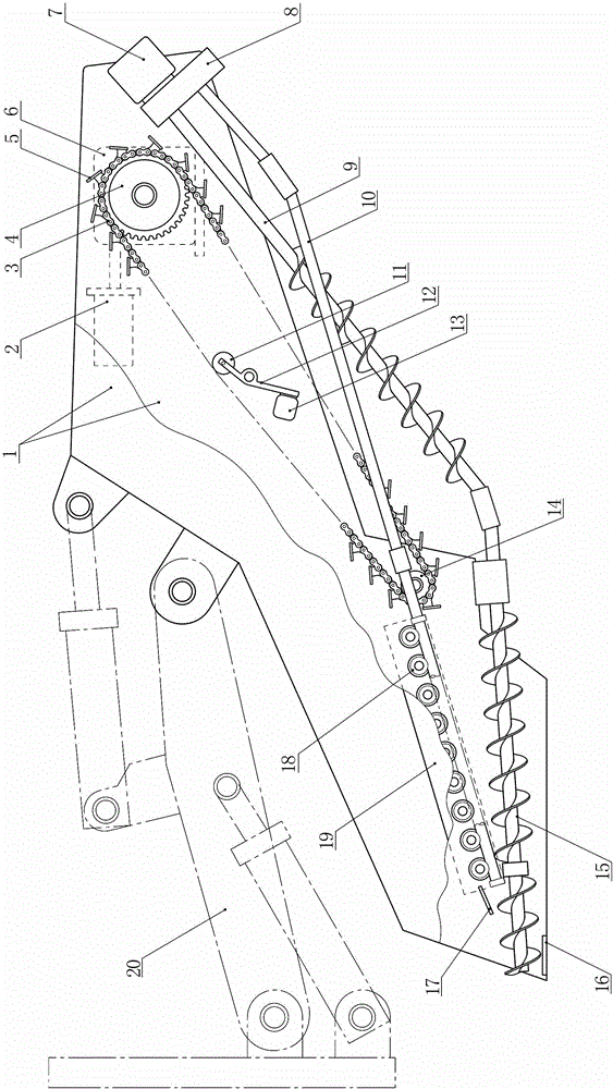 Harvesting machine for root-tuber crop in deep soil layer