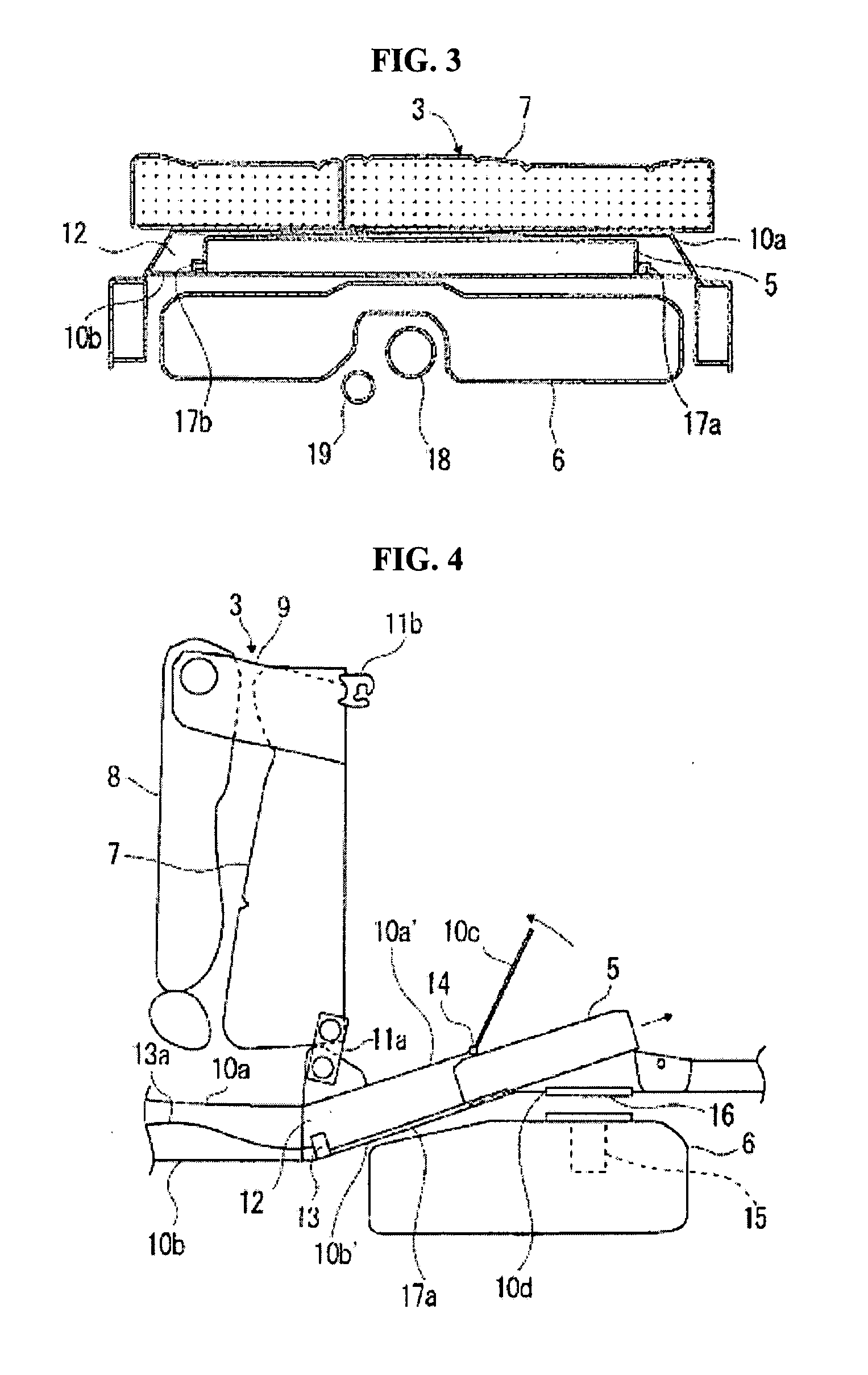 Carrying structure for a vehicle battery pack