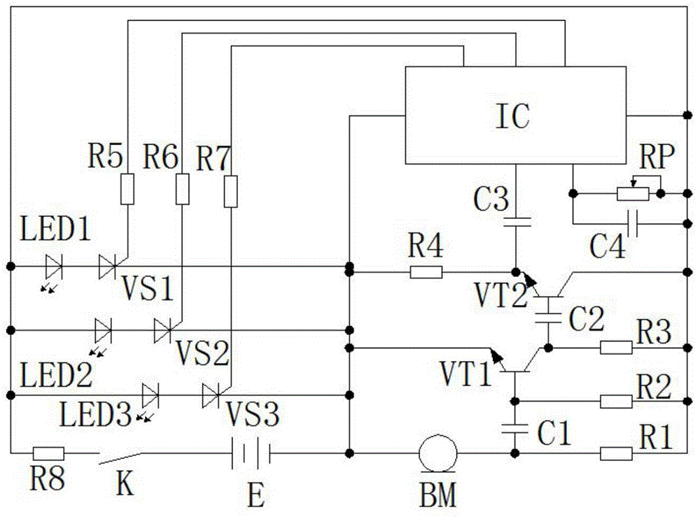 Voice frequency voltage-controlled three-way computer camera light-compensating lamp