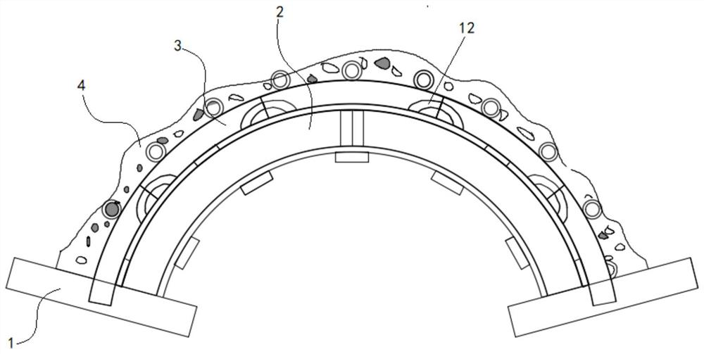 Semi-fabricated independent cover arch structure for tunnel zero excavation and tunnel entering and construction method thereof