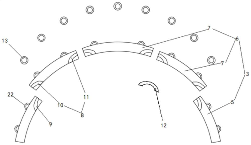 Semi-fabricated independent cover arch structure for tunnel zero excavation and tunnel entering and construction method thereof