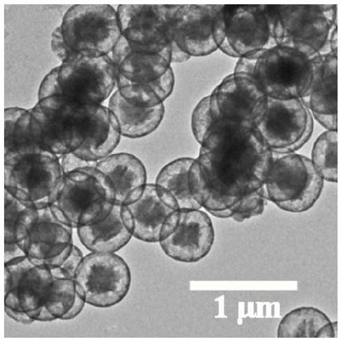 A kind of silicon dioxide egg yolk-eggshell structure material containing large spacing flower-shaped core and its preparation method