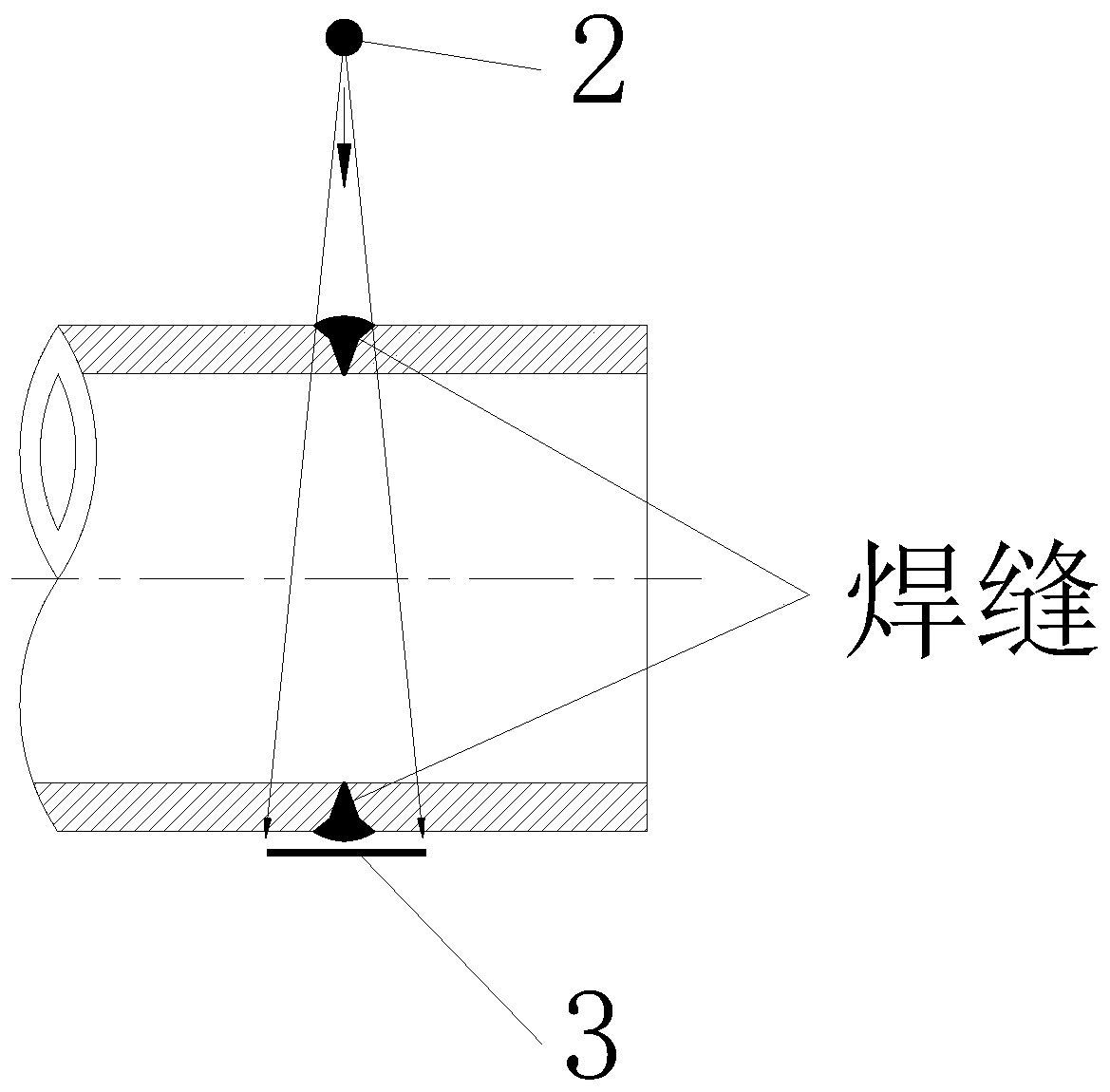 Nondestructive testing method for pipeline welding joint of thermal power plant and flow detection hole blocking piece