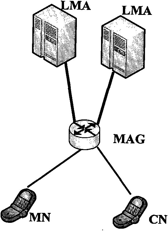 Optimized communication method of mobile node in proxy mobile IPv6 (Internet Protocol Version 6) domain and communication node in mobile IPv6 domain