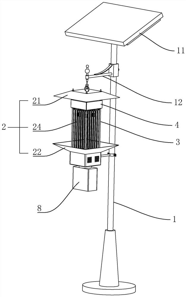 Trapping device with composite insect sex pheromone lure and application thereof