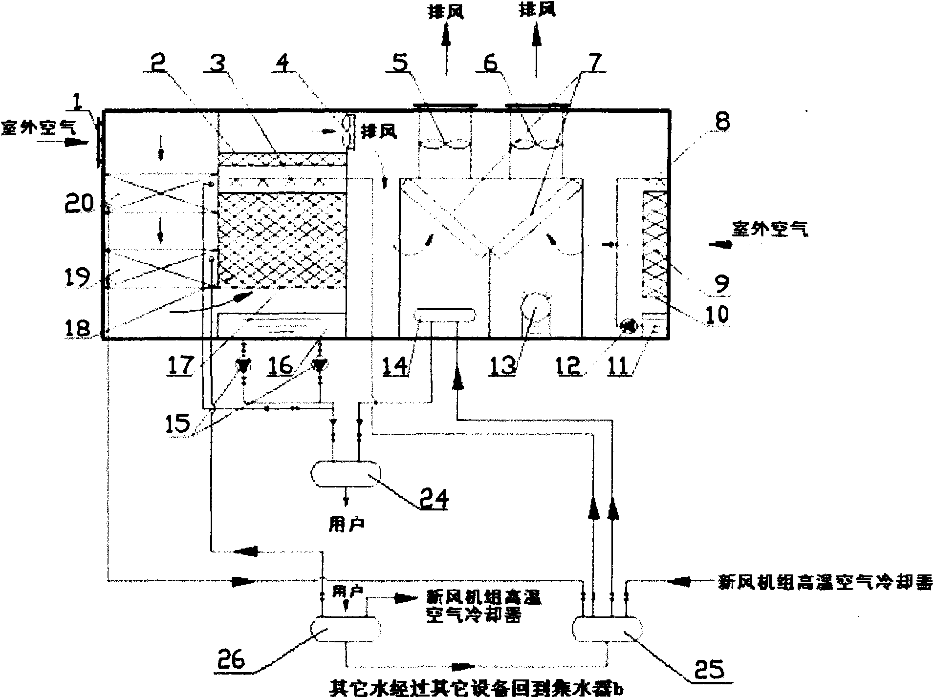 Evaporative cooling and air-cooled heat pump type composite water chiller-heater unit