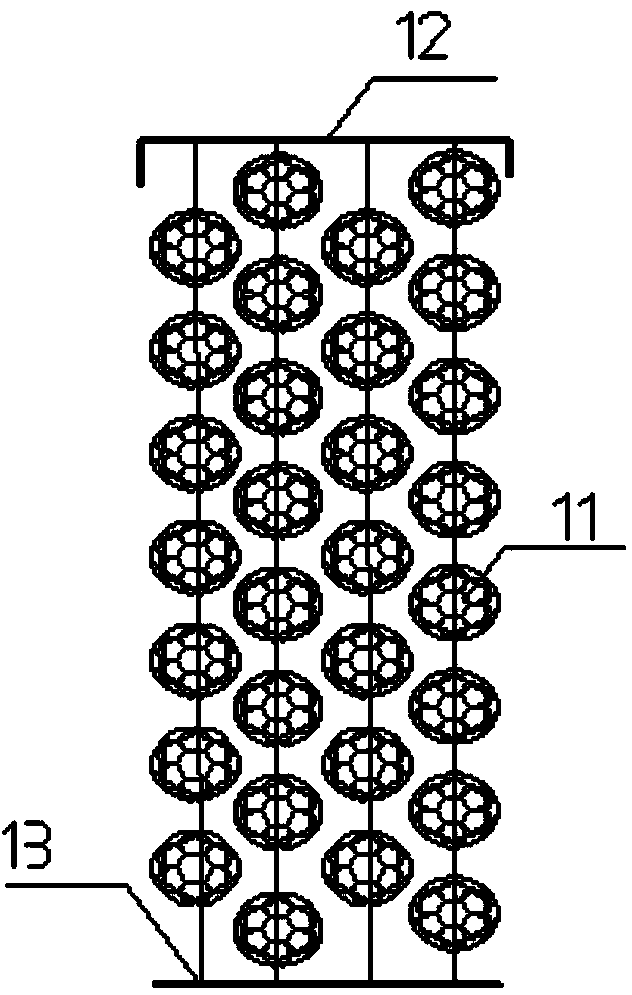 Sewage treatment device based on 3D printing biological stuffing