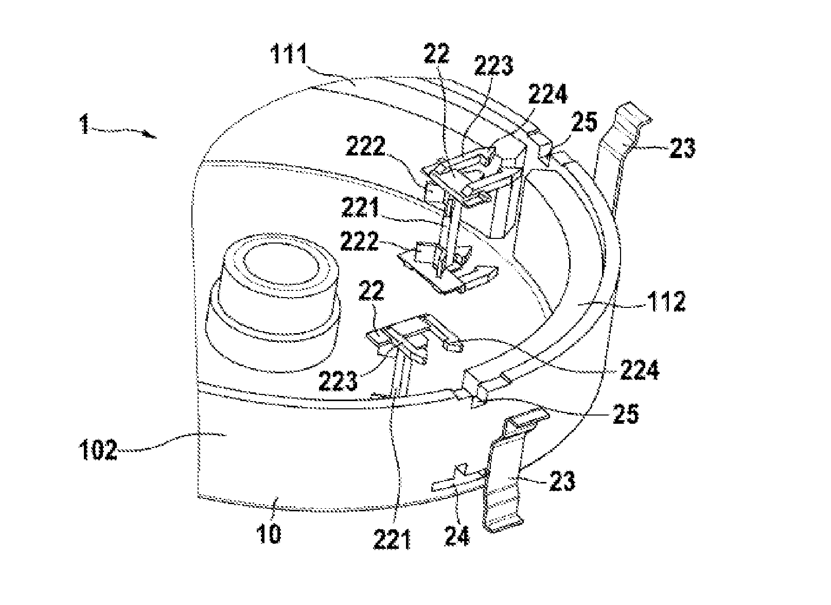 Magnet carrier for a pole housing