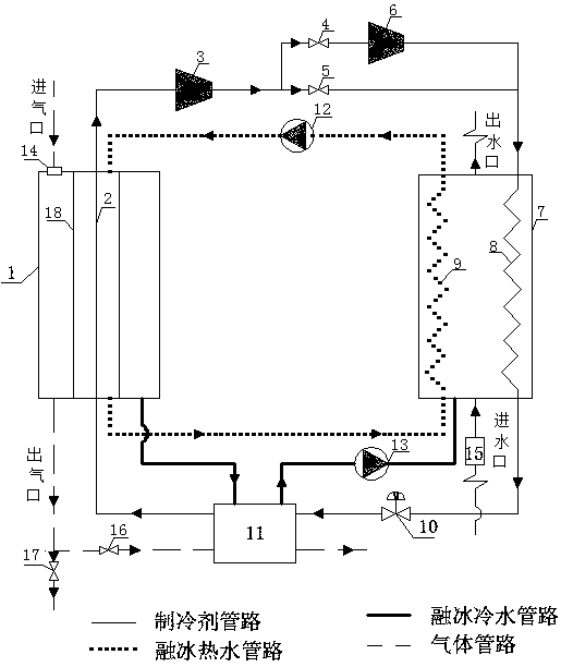 Mechanical type refrigerating cold trap system for sewage source of pharmaceutical factory