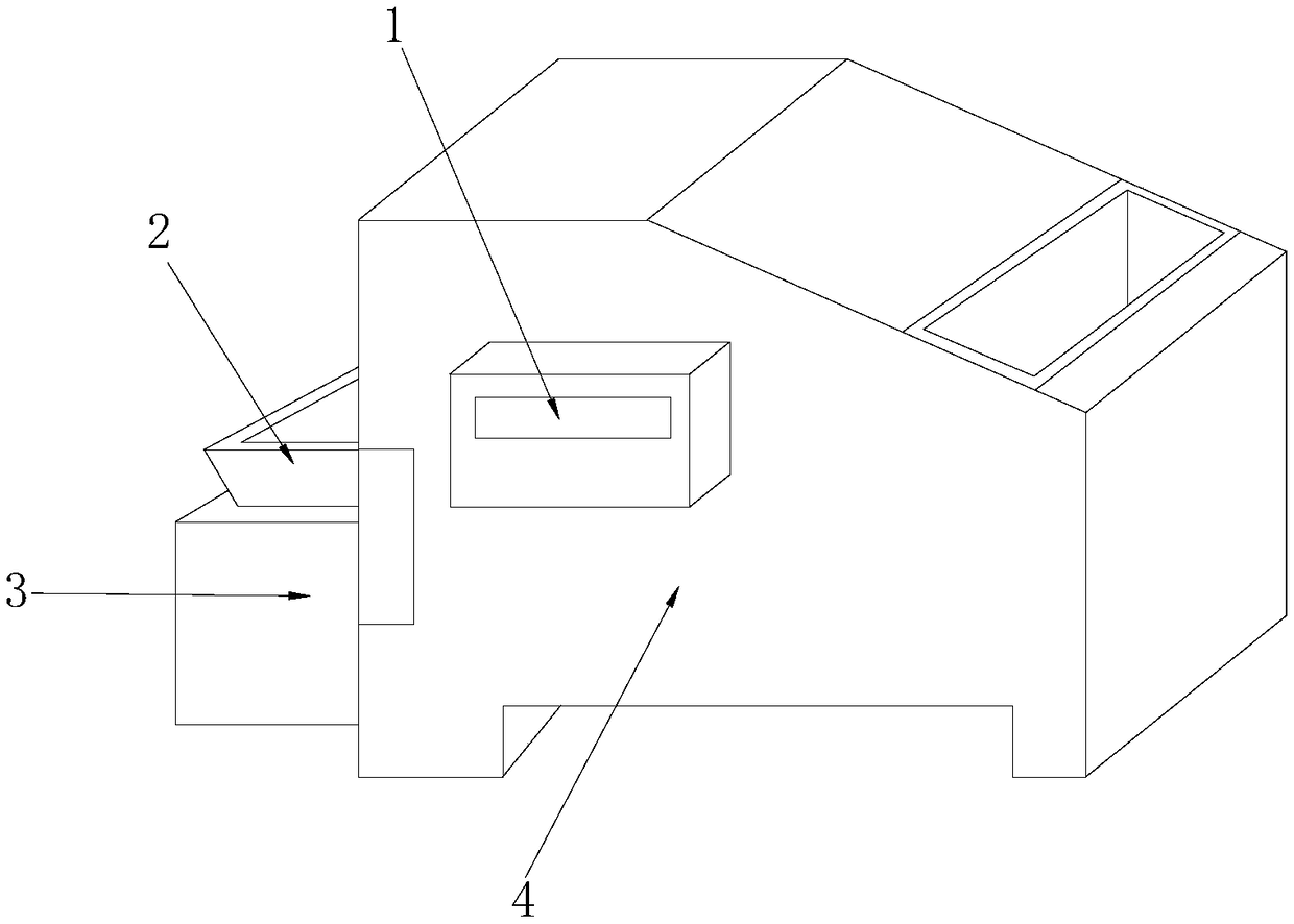 Plastic particle feeding device of plastic extruding machine for cable processing