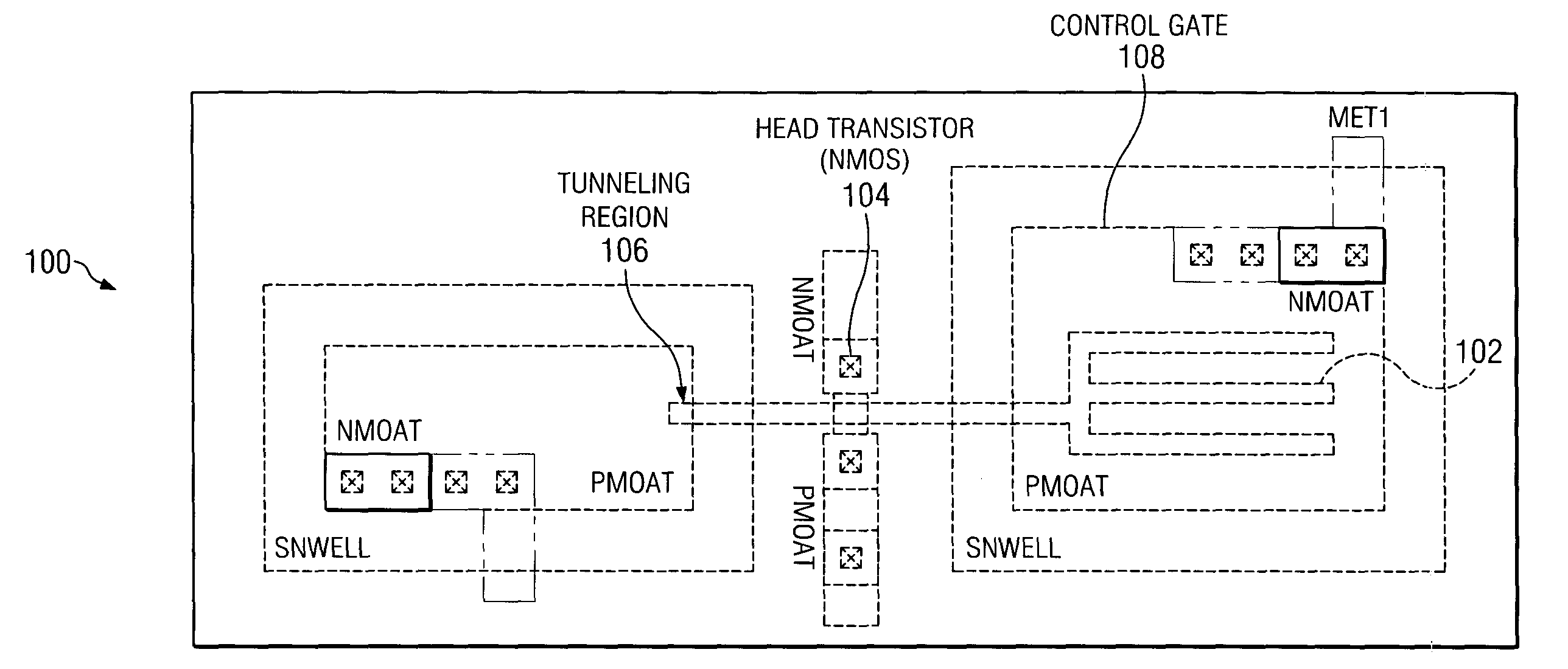 EEPROM device and method for providing lower programming voltage