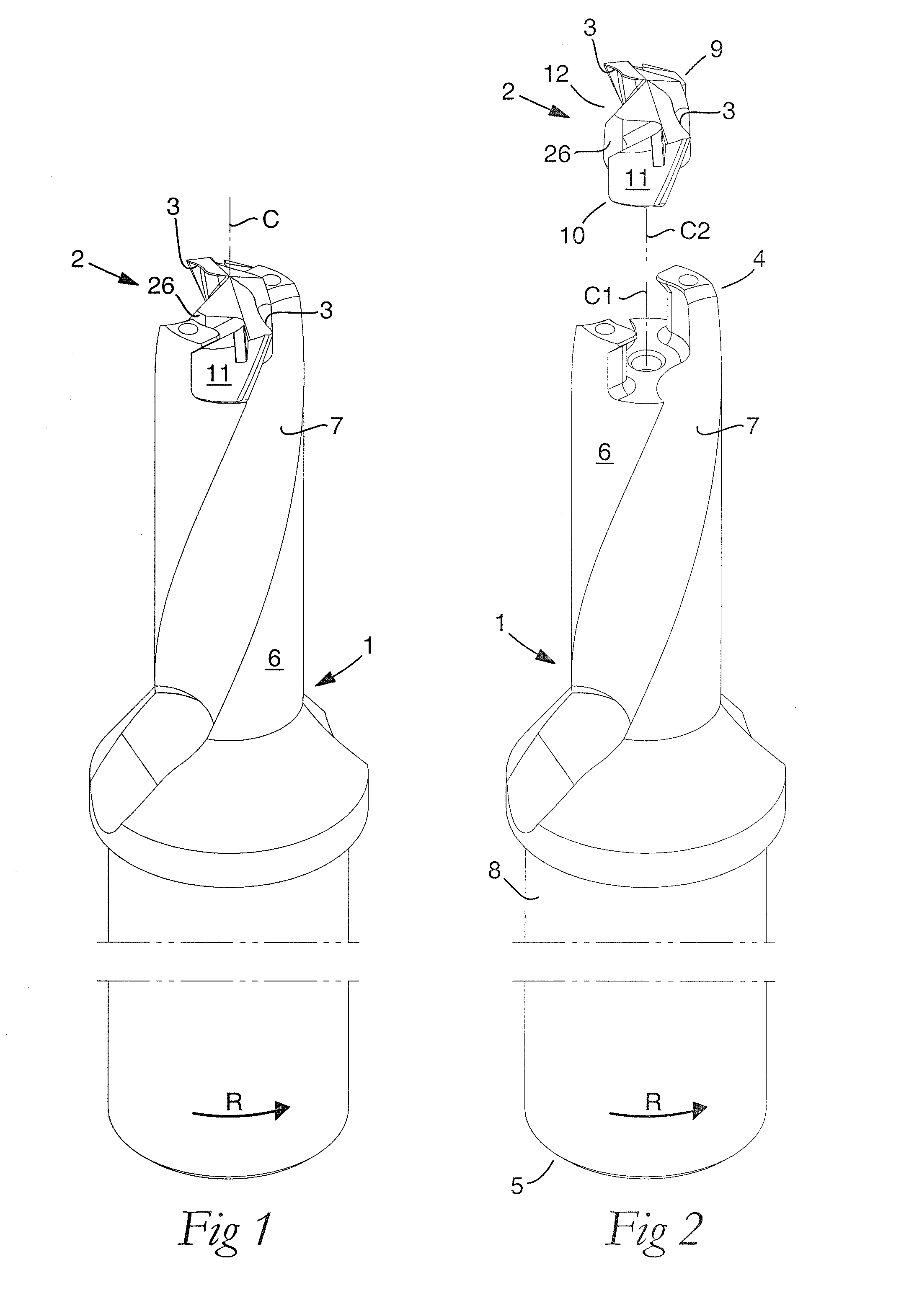 Drilling tool for chip removing machining as well as a loose top therefor