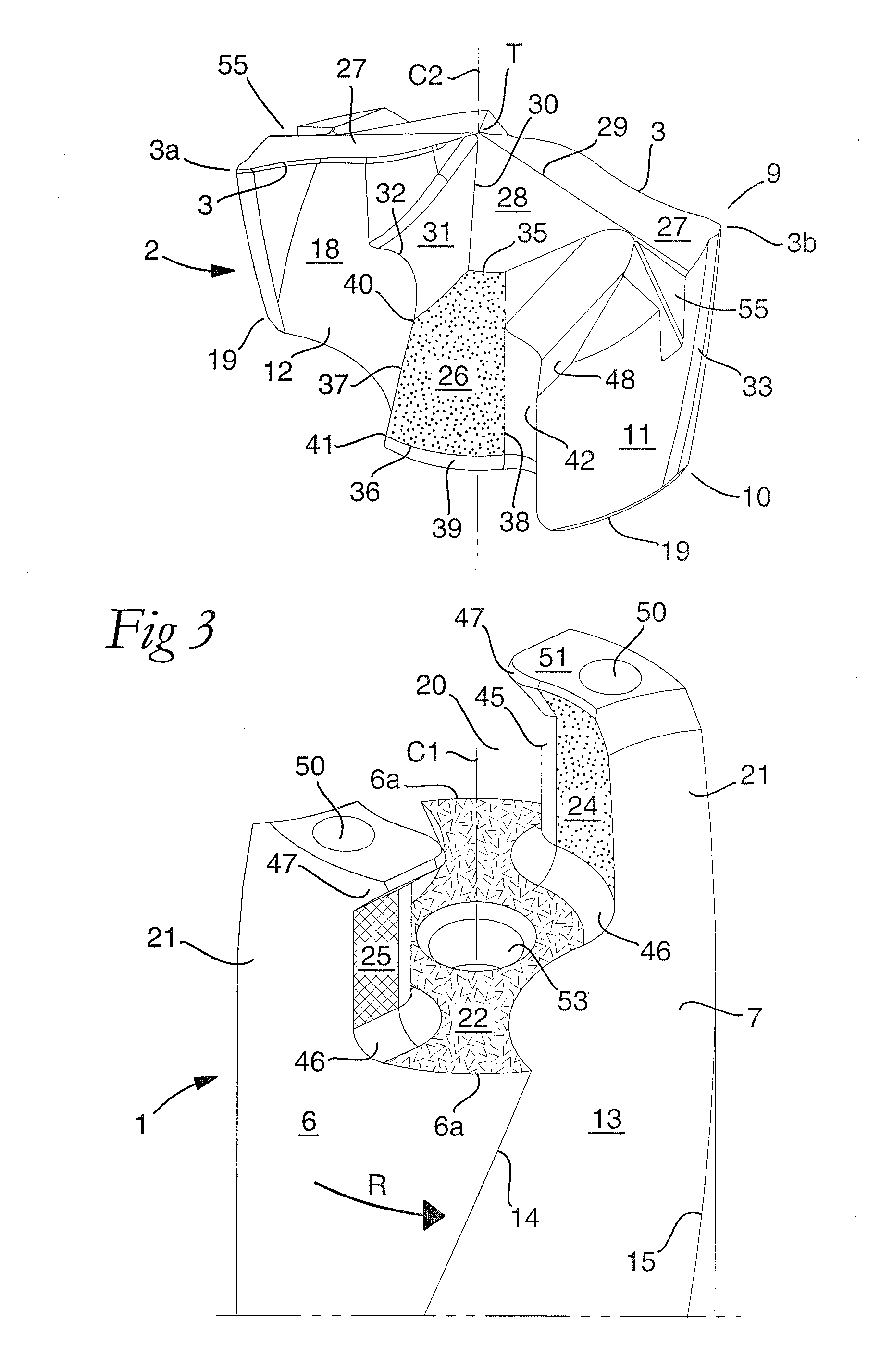 Drilling tool for chip removing machining as well as a loose top therefor