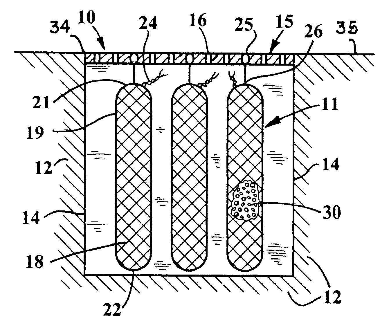 Treatment of water flowing in a horizontal conduit