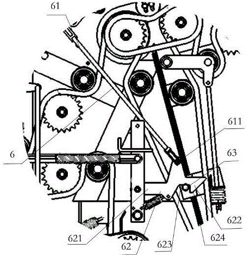 Compressing device for grass baling machine