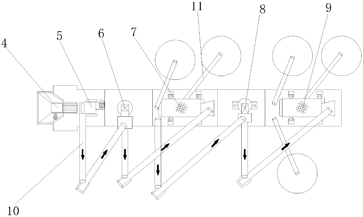 Planar centralized building block box crushing integrated system and crushing process thereof