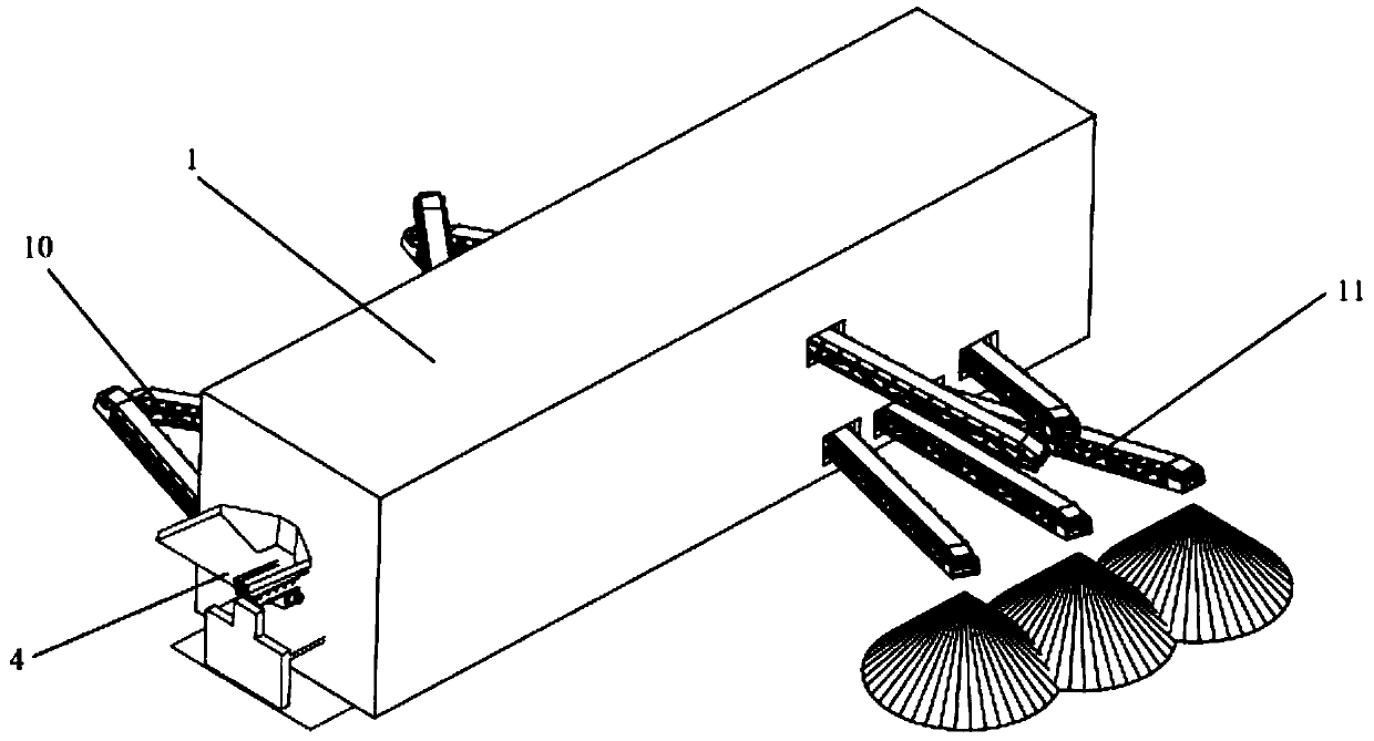 Planar centralized building block box crushing integrated system and crushing process thereof