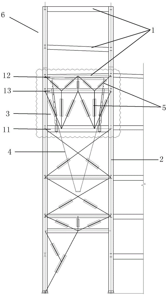 Support-truss structure supporting coal hopper