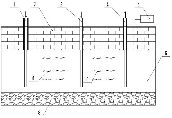 Method for exploiting oil and gas products in underground thin and medium-thickness oil shale ore bed through pyrolysis