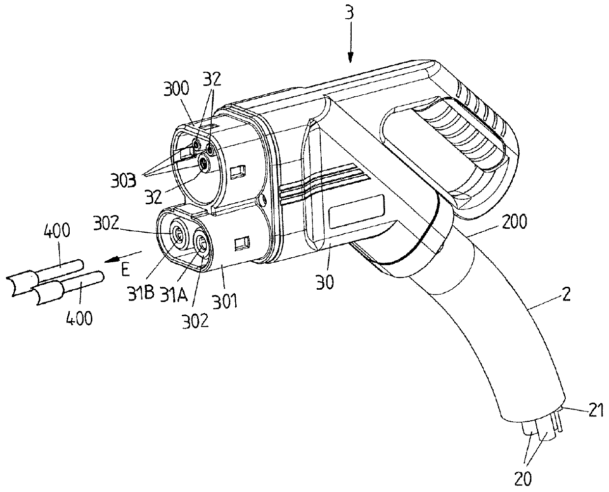 Plug-in connector part with cooled contact elements