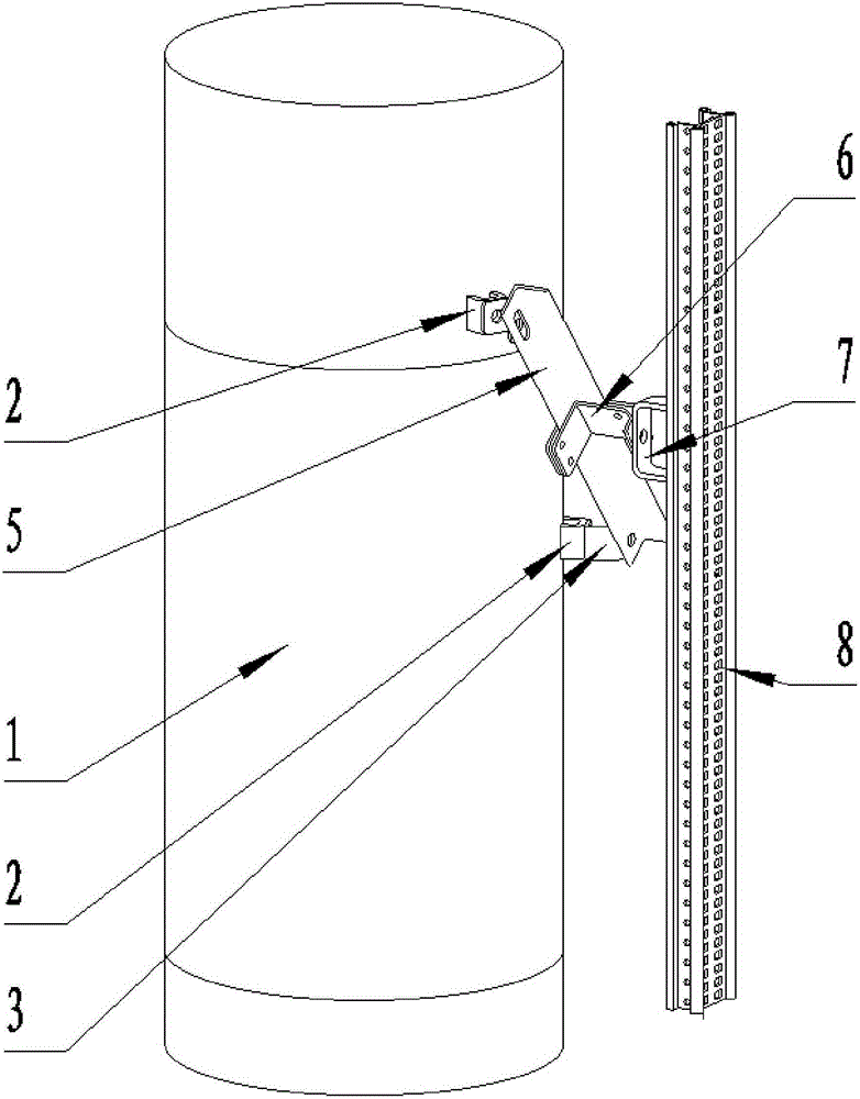 The installation structure of the guide rail for the lifting equipment of the transmission tower and the transmission tower