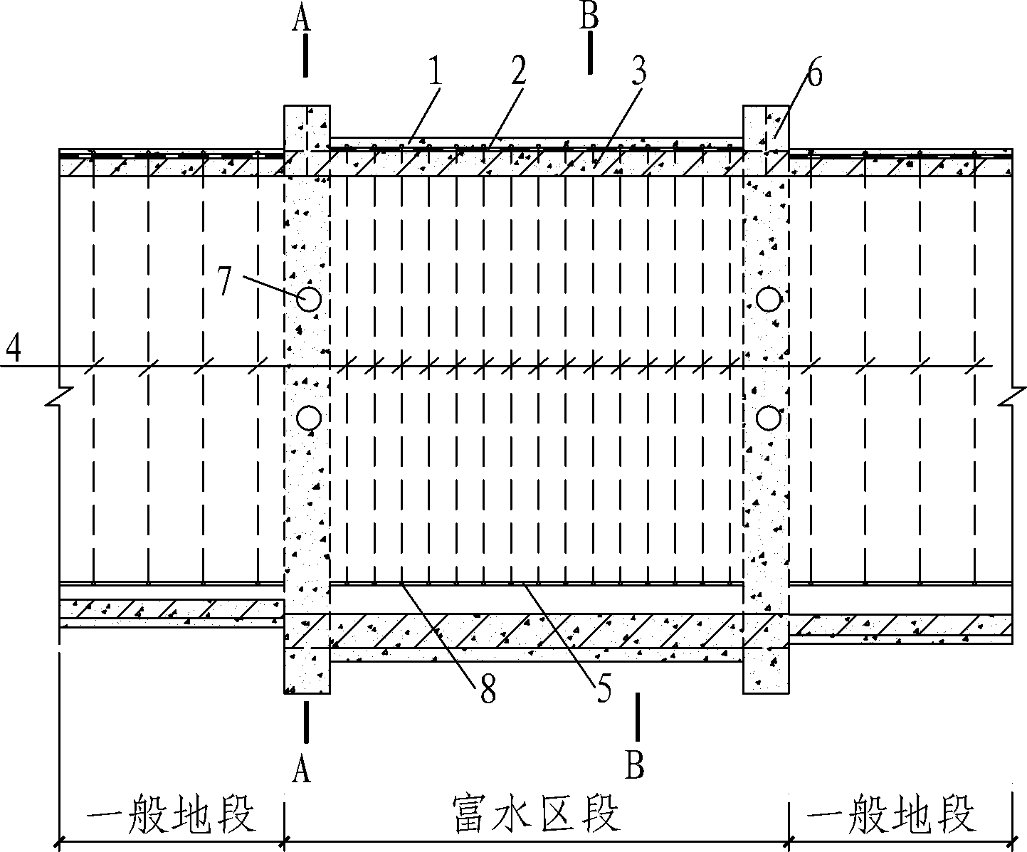 Structure for preventing water at back of tunnel lining from longitudinally streaming