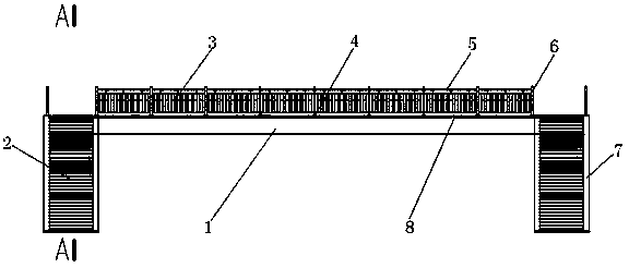 Quick assembling and disassembling steel-structure pedestrian overpass