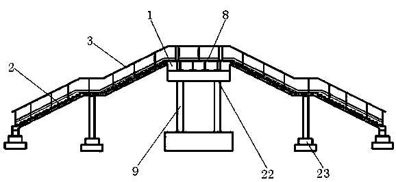 Quick assembling and disassembling steel-structure pedestrian overpass