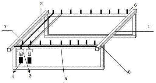 Gluing fixed support for tensile property tests on fiber multifilaments and fiber multifilament sample preparing method