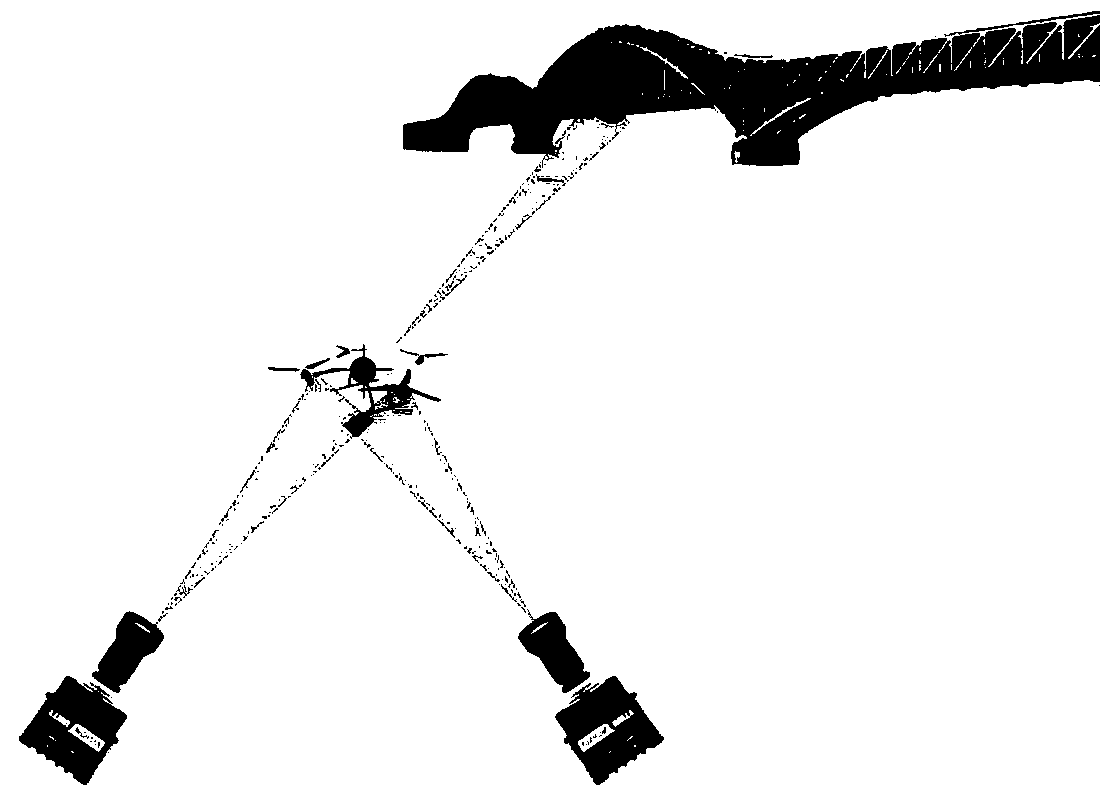 Method for measuring vertical dynamic disturbance of high-speed railway bridge based on unmanned aerial vehicle