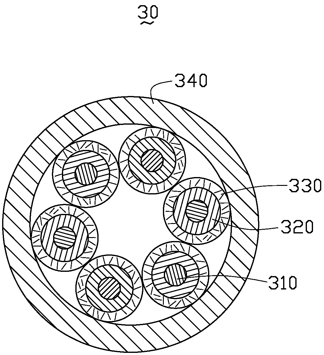 Composite coaxial cable employing carbon nanotubes therein